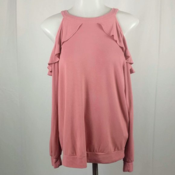 Express One Eleven Size Small Blouse Sweater Pink - Picture 6 of 9
